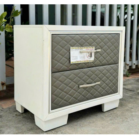New Classic : Tủ 02 Ngăn + Mặt Hộc Tủ Bọc Nệm Da